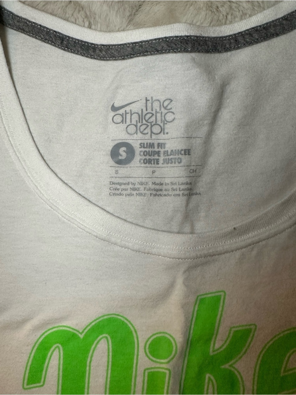Nike White T-Shirt with Neon Green Script - Picture 3 of 8